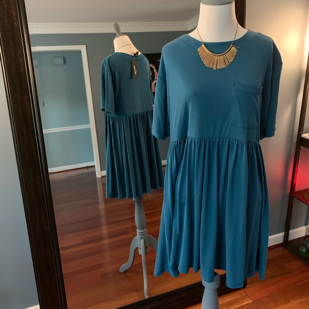 Kahlo Tunic Dress - Turquoise